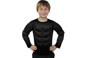 I LOVE FANCY DRESS Pecho MUSCULADO Falso Negro para NIÑOS(ESTANDAR)