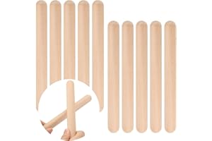 CHUENHEI Lot de 10 claves classiques en bois, baguettes de rythme, 20 cm, en bois sonore, pour instrument de musique, groupes, professionnels, débutant