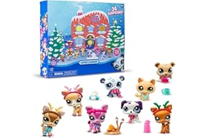 BOSSETY Calendrier De L'Avent Jouet LPS 2024 | Calendrier De L'Avent Littlests Petshops | Calendrier De Compte À Rebours Pour Les Vacances De Noël Avec Figurines Mystères De Dessin Animé LPS (B)