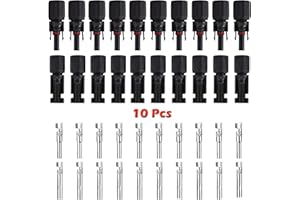 TRAMILY Solarstecker Solar-Kabelverbinder männlich/weiblich, Doppeldichtungsringe für bessere wasserdichte Wirkung (10 Paar)