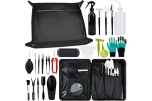 KIMIGO Juego de Herramientas de Jardín,Mini Herramientas de Jardinería,Estera para Plantas de Jardín,Kit de Jardinería Bolsa de Jardín,Herramientas para Plantas Suculentas Set,Herramientas Bonsai Kit