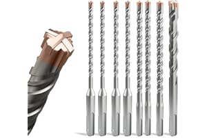 ZENIX SDS Plus Bohrer set 8 tlg [Ø5-12×160mm] - Titanbeschichtete 4-Schneiden | 40CR-Stahl | Profiqualität