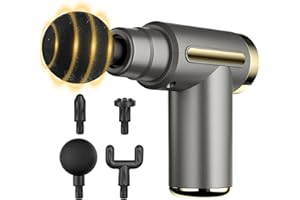 cotsoco Mini pistola massaggiante portatile, tessuto profondo con 6 velocità, massaggiatore muscolare senza fili con 4 teste, ricarica di tipo C, dimensioni da viaggio, ottimo regalo