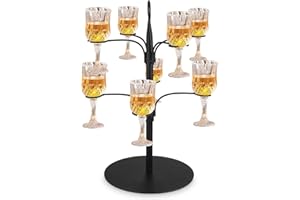 LIFEJXWEN Torre per bevande, torre di champagne rimovibile, 8 stand per torre di champagne, supporto in metallo, ferro, supporto per alberi, bicchieri da vino, vino, champagne e cocktail per matrimoni, bar,