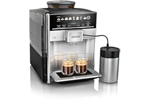 SIEMENS EQ6 plus S300, Fully Automatic Bean to Cup Espresso Coffee Machine with Cappuccinatore milk system, 10 coffee beverages, 2 user profiles - TE653M11GB, Titanium