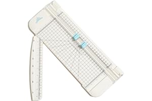 JIELISI A4 Paper Cutter,12 Inch Portable Paper Trimmer Scrapbooking Tool with Automatic Security Safeguard and Side Ruler for A4 A5 Paper,Craft Paper, Photo,Coupon and Label (White)