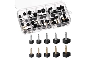 INNOHHUSTLE 20 Pairs High Heel Tips Replacement for Shoe Heel Repair Dowels U-Shape Heel Cap Cover Black Taps Caps Replacement Repair Shoe High Heel Caps Protectors Shoe Heel Repair Tips（5 Size 8-12mm）