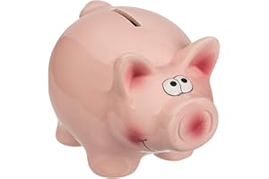 PhiLuMo Keramik Spardose/Sparbüchse - Schwein Frederick - abschliessbar 16 x 12 cm