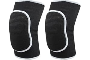 ALUYF Genouillère Antidérapante Hautement Élastique Genouillère Élastique Réglable Genouillères Genouillères Volley Ball Anti Dérapantes Genouillères pour Running Randonnée Jogging Danse Noir 1 Paire