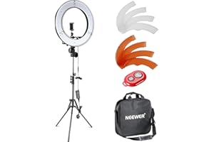 Neewer 12-inch Inner/14-inch Outer LED Ring Light and Light Stand 36W 5500K Lighting Kit with Soft Tube,Color Filter,Hot Shoe Adapter,Bluetooth Receiver for Camera Youtube TikTok Video Shooting
