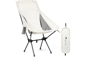 Outplea Sedie Campeggio Pieghevole con Schienale Alto, Sedia Spiaggia Leggera con Borsa da Trasporto, Sedia Pieghevole Compatta da Esterno Pesca Mare Giardino, Blanco