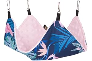 BORN2REST Hängematte für Chinchillas, Mäuse, Ratten, Kaninchen, Meerschweinchen, Kleintier, bequemes Bett, DREI Größen 45 und 30 und 20 Lauren Design (20cm x 20cm, Tropic)