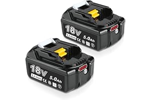 YOOKOTO 2 Stück 5000mAh Li-ion Akkus Ersatzakku für Makita Akku 18V BL1850 BL1860B, BL1850, BL1840, BL1830, BL1820B, BL1815 Kompatibilität für Makita Elektrowerkzeuge