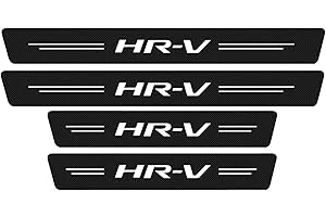 XJDP Battitacco Auto per Ho-nda HR-V HRV HR V, Fibra di Carbonio Antiscivolo AntiGraffio Benvenuto Pedaliera Soglia Della Porta Adesivi Decorativi Styling Accessori,4 Pezzi
