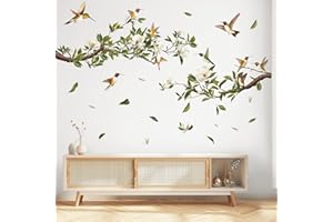 SHUCHING Adesivi Murali Ramo di un Albero, Adesivi da Parete Fiori di Magnolia Bianca, Stickers Decorazioni per Camera da Letto Soggiorno