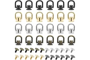 JJWNMLL 24 piezas, 4 colores, tipo d, Remache de cabeza redonda, Remache de perno, Remache de anillo, para la decoración de bolsos de mano de billetera, teléfono móvil, con caja de almacenamiento