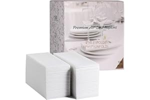 MORGIANA 100 PCS Linen Feel Napkins Disposable 43 * 30cm Serviettes White Cloth-Like Guest Towel Eco Airlaid Thick Luxury Napkins for Wedding Party Birthday Dinner Christmas Bathroom