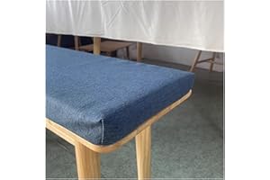 moismk Bench Cushion Outdoor 120cm/150cm/100cm x 40cm, Seat Cushions for Indoor Furniture Non-Slip Washable Bench Cushions Cover, 45D High-Resilience Upholstery Foam Cushion(Blue,120x50cm/47x20in)