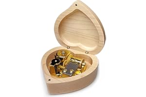 falado Heart Shaped Maple Wood Music Box Wind Up And Golden Movement Music Box for Christmas/Birthday/Valentine's Day (Song:You Are My Sunshine)