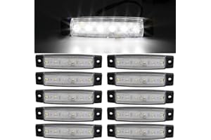 GSRECY Yuk 10 pcs 9,7 cm 6 LED côté LED MARKER Remorque Feux de gabarit pour camion, marqueur lumière Ambre, partie arrière Feu de Gabarit, camion Cab Feux de gabarit, RV Convoi