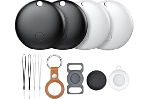 JANOLTY Air Tracker Tag - 4 Pack, Bluetooth Tracker Children Compatible with Apple Where is? Only for iOS, 4 Different Cases, Replaceable Battery, Water-Repellent, Tracker for Cat, Bike, Children, Car, Hunt