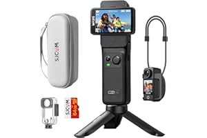 SJCAM C400 Camera Vlog Bundle (64G)-Caméra d'action 4K avec 7H d'Autonomie Exceptionnelle,Écran Tactile Rotatif 2.29",Imperméable,Stabilisation 6 Axes,pour Youtube,Vlog,Voyages,Activités,Noir
