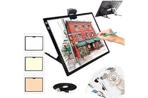 IVAOOZE A3 Light Box, Wireless Battery LED Light Pad with Stand 6 Adjustable Brightness Rechargeable Tracing Light Box Pad for Artists Drawing Diamond Painting Sketching Animation