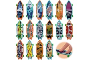 JEYORZY 16 Piezas Finger Skateboards, Mini Finger Skate Profesionales Mini Diapasón Monopatines para Dedos Fingerboards Juguete Skatepark Regalo Creativo de Juegos Deportivos Niños, Patrón aleatorio