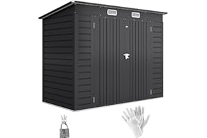 Outsunny Caseta de Jardín Exterior 2,7m² 249x121x183 cm Cobertizo de Jardín Exterior con Doble Puerta 2 Ventilaciones y Pestillo Cobertizo para Terraza Patio Fácil Montar Gris