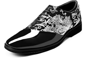YFFUSHI Scarpe Uomo Derby Jacquard Pelle PU Lacci Formali Business Traspiranti Largo Eleganti Brogues