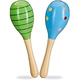 Maracas In Legno Multicolori A-Star - Coppia Di Shaker Musicali Da 22 Cm Per Bambini E Adulti - Foto 9