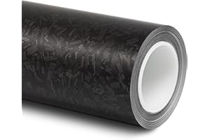 Folindo® 3D Forged Carbon Autofolie Schwarz Matt (23,92€/m²) | 100 x 152 cm | Selbstklebende Luftkanal Folie zur Auto Folierung | Blasenfrei