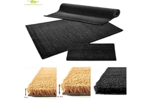 MadeInNature Tapis d'entrée en Coco | Paillasson Fibres en Coco Naturel – Effet nettoyant | Dimension et Couleur au Choix (Largeur 40cm x Longueur 60cm x Hauteur 17mm, Anthracite)