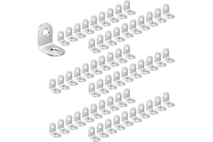 LIKERAINY Giunto ad Angolo Retto Staffa 20x20x16mm Bretelle Supporto Angolari in Acciaio Inox Forma di L per Connettori di Supporti Squadretta per Mensola di Legno Tavolo Sedia 60 Pezzi
