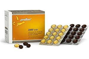 ‎PROSAN proSan AMD trio Kapseln | unterstützt den Erhalt des Sehvermögens mit Zink & DHA | Nach AREDS2-Studie: Lutein, Zeaxanthin, Vitamin C, E, Zink, Kupfer + extra hoch dosierte Omega-3-Fettsäuren DHA +EPA