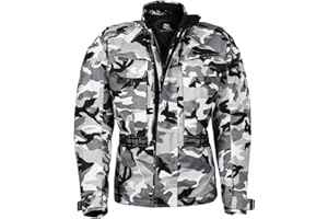 Bangla Herren Motorrad Jacke Motorradjacke Textil mit Protektoren in Ellbogen, Schulter und Rücken Schwarz, Urban grau, Woodland grün in Gr. S- 8 XL