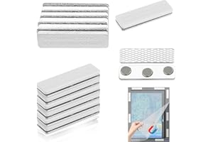 Firavggu 12 Paar Fliegengitter Fenster Clips Magnet Clips Selbstklebende Fliegengitter Insektenschutz Fenster Magnetisch Befestigungsclip ohne Bohren für Türfliegen, Vorhänge, Türvorhänge Fliegennetz