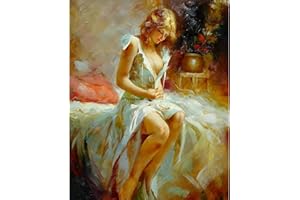 Tucocoo Woman Paint by Number for Adults Beginner, DIY Digital Oil Painting Kits on Canvas with Brushes and Acrylic Pigment Beautiful Lady Hand Painted Style for Home Wall Decor 16x20inch (Frameless)