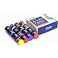 Flash Acrylic Colour Set For Adults Kids Professionals-16 Colour Set of 50ml Each-High Pigment Strength Eco Friendly Non Fading Non Toxic Multi Surface Acrylic Paint (50 ml each, 16 Colours)