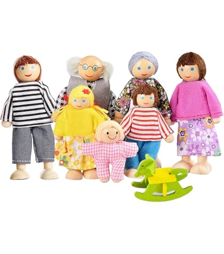 Maison De Poupée - Meubles En Bois 32 Pièces - 5 Pièces Complètes - Salle De Bain, Salon, Chambre, Cuisine, Salle à Manger - Jouet D'imagination Pour Enfants 3 Ans Et Plus