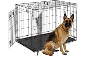 ZANBEEL Dog Cage Pet Puppy Metal Cage Training Crate Carrier Small/Medium/Large/X Large/XX Large Black, (Small 24"(L61xH48.5xW42cm))