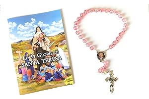 OVUNQUE PROTEGGIMI Rosario di Santa Teresa di Lisieux, Rosario Devozionale con Santa Teresa del Bambin Gesù, Rosario Artigianale in Grani Colorati con Preghiera