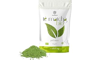 ‎ERBOTECH ERBOTECH Matcha Tee BIO/Japanisches Biologische Grüntee Pulver 1 Kg, 100% Natürliches Multivitamin, Premium Qualität, Vegan, Ideal für Kuchen, Smoothies, Eistee