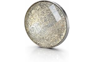 HaJuNa Magnetisk brosch utan nål – grå med glitter av rostfritt stål, handgjorda! – starkt grepp för duk, halsduk och kläder