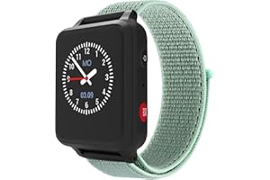 Vancle für Anio 5 Armband,Nylon 20mm Kinder Klettverschluss Verstellbare Ersatz Uhrenarmband für Anio 5 Mädchen Jungen(Grün)