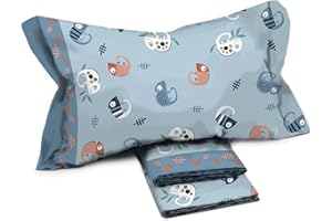 il dolce stile della tua casa set completo lenzuola cameretta per letto singolo 1 piazza puro cotone stampate fantasia (pascal azzurro)