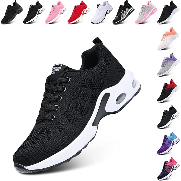 Minetom Chaussures De Sport Femme PU Running Baskets Avec Fermeture Éclair - Outdoor Fitness Gym