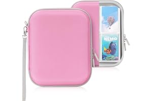 Jaffzora Organisateur de Cartes Yoto – 120 Poches (18×4,5×22 cm), Transparent, Imperméable et Zippé, Classeur pour Cartes Audio Yoto Mini/Player, Enfants et Adultes – Rose