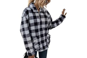 LIVACASA Bluza z kapturem, damska bluza polarowa, zimowa, ciepły sweter, miękki, dziewczęcy, oversize, polar, pluszowy, puszysty, sweter zimowy, sweter z długim rękawem, z 2 kieszeniami