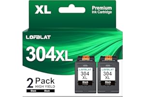 LOFBLAT 304XL Cartucce d'inchiostro per HP 304 304XL Nero per Envy 5030 5010 5020 5032 5050 per Deskjet 2620 2622 3760 3762 3750 3720 2630 2632 2633 3700 3733 3730 (Nero, 2-Pack)